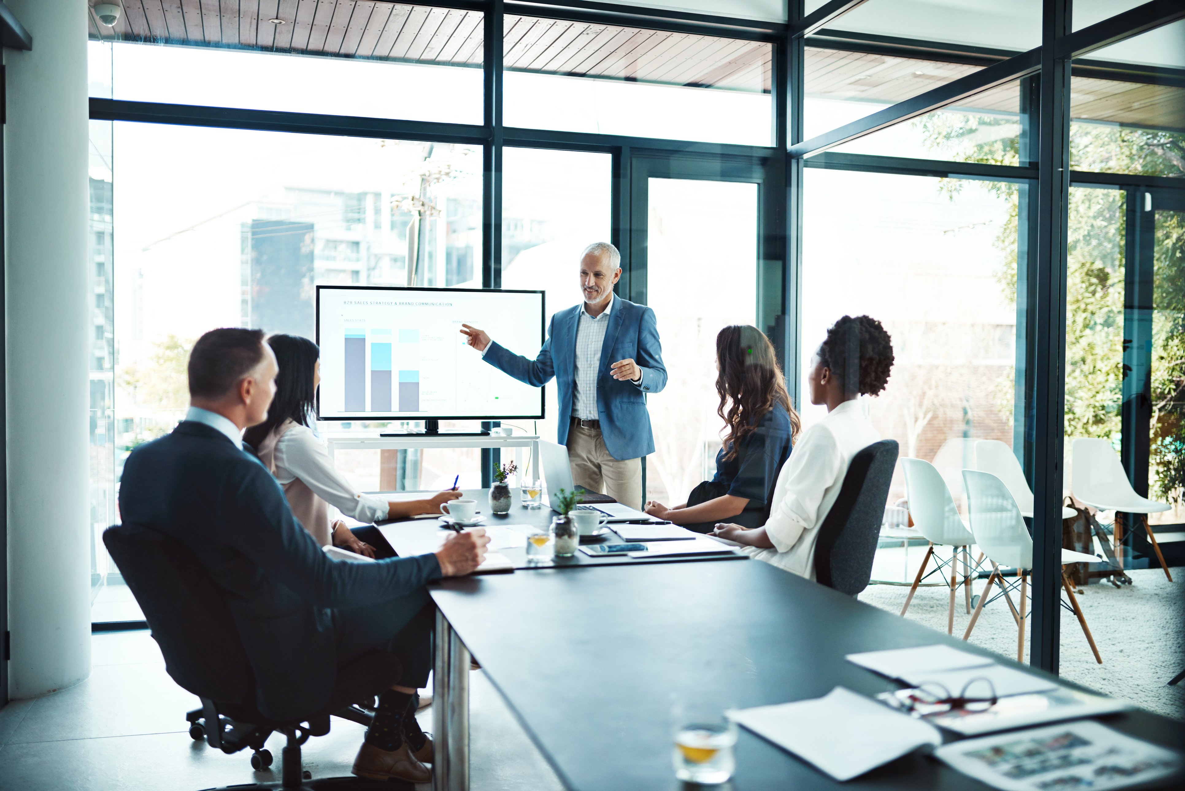 Businessman giving a presentation