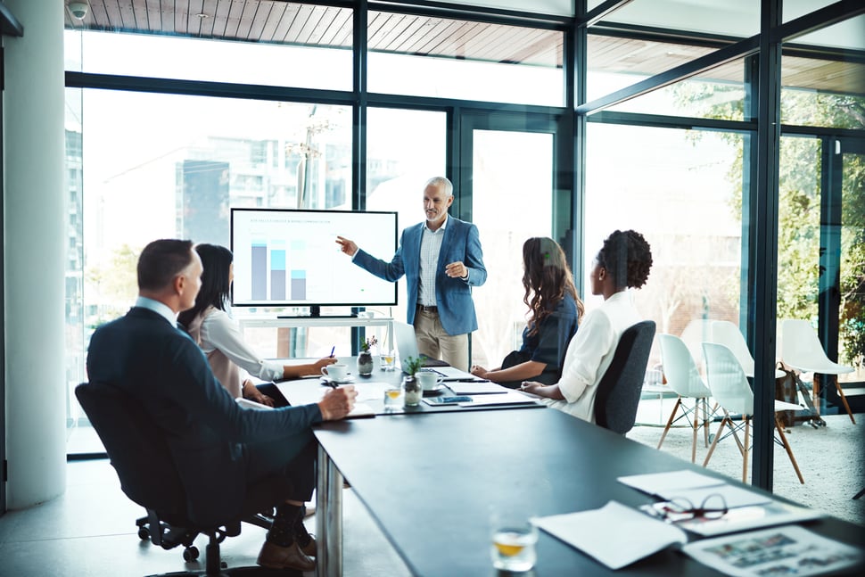 Businessman giving a presentation