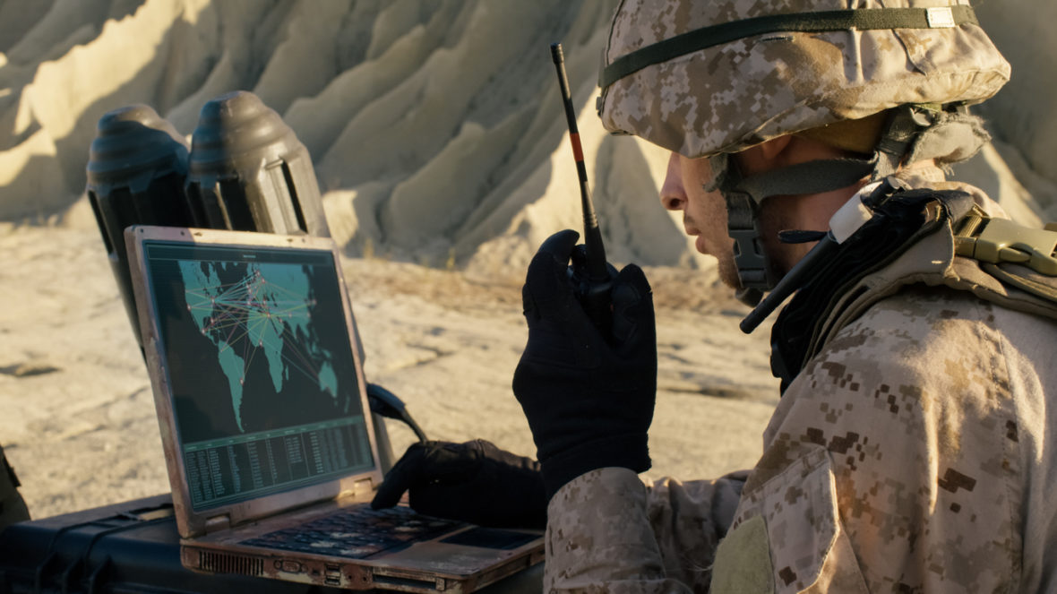 Soldier utilizing technology and data during a time of extreme negotiation